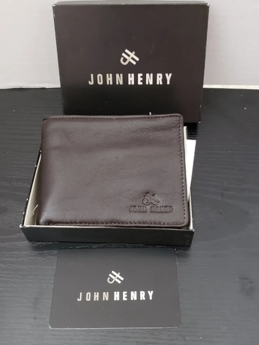 John Henry Men's Brown Soft Leather Wallet New